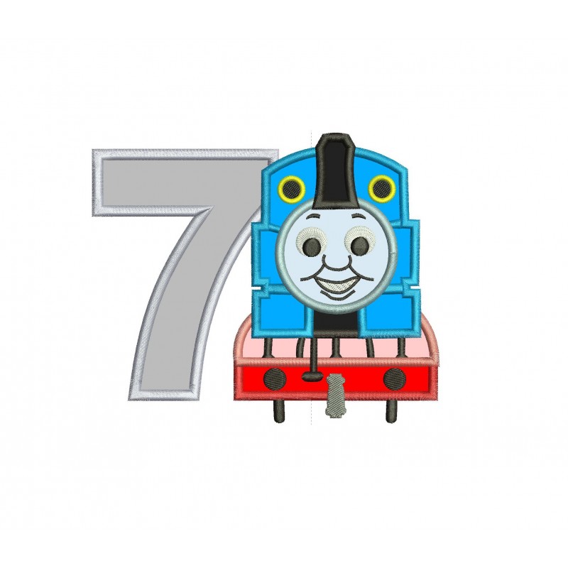 Thomas The Train Number 7 Applique Design