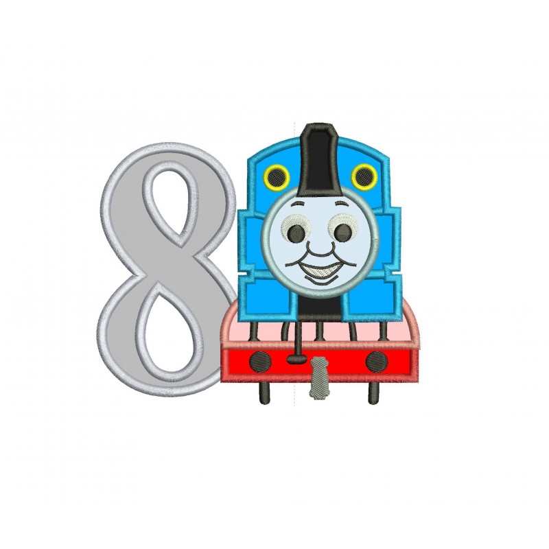 Thomas The Train Number 8 Applique Design