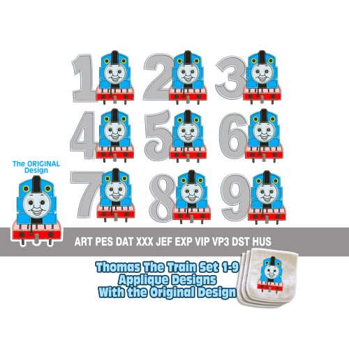 Thomas The Train Birthday Number 3 Applique Design INSTANT DOWNLOAD