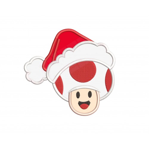 Toad Head Super Mario Bros Christmas Applique Design
