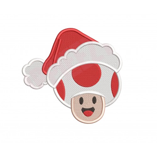 Toad Head Super Mario Bros Christmas Embroidery Design
