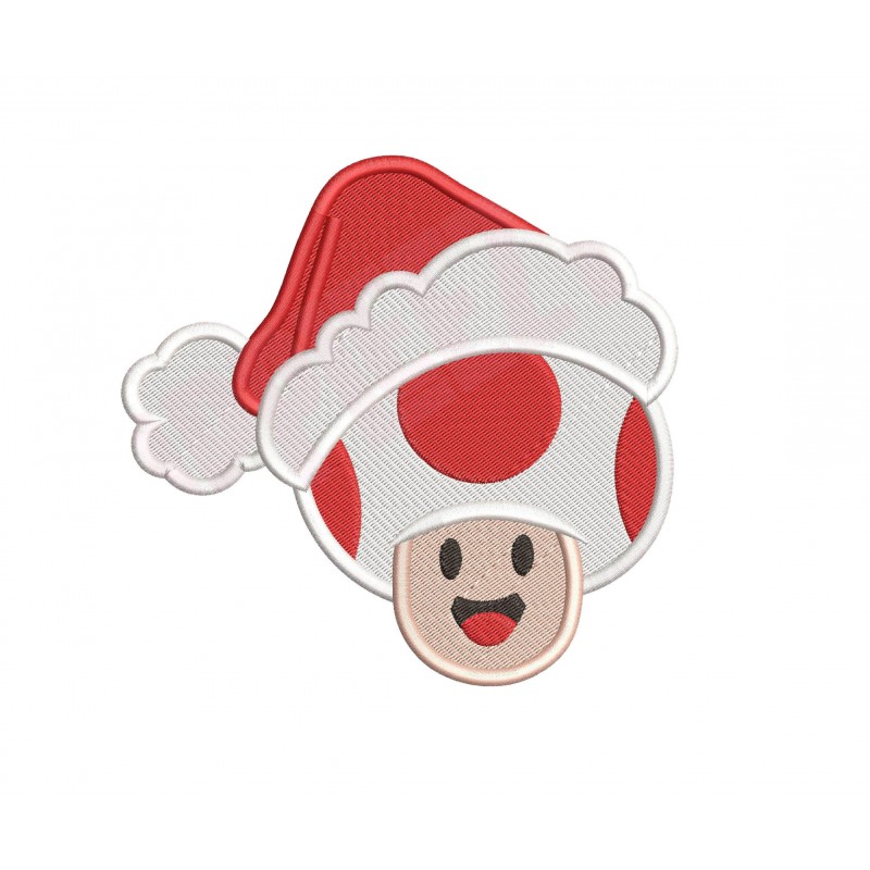 Toad Head Super Mario Bros Christmas Embroidery Design