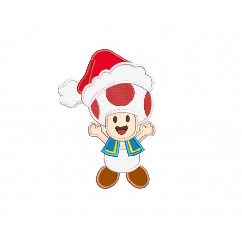 Toad Mario The Mashroom Christmas Applique Design