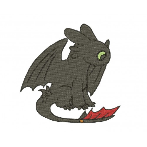 Toothless Embroidery Design