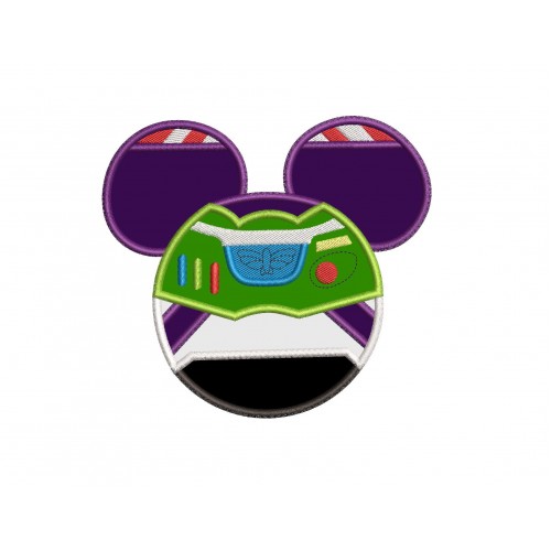 Toy Story Buzz Lightyear Mickey Head Applique Design