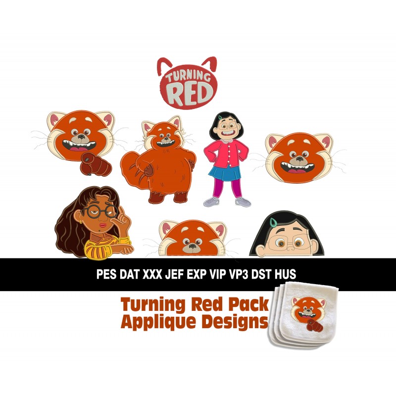 Turning Red Pack Applique Designs