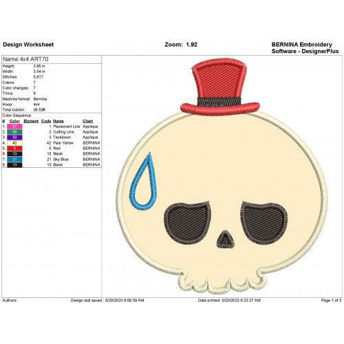 Tycoco Head Labubu Applique Design