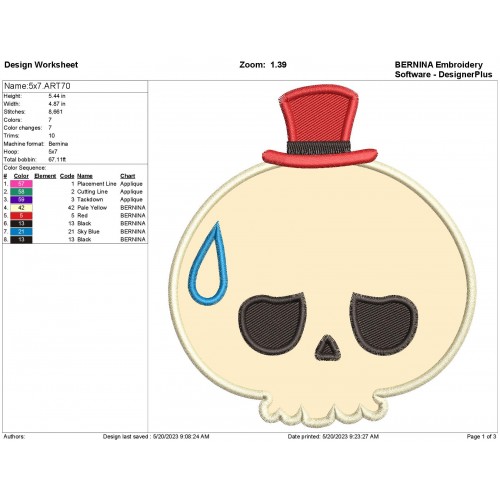 Tycoco Head Labubu Applique Design
