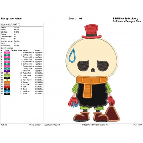 Tycoco Labubu Applique Design