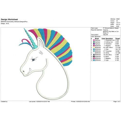 Unicorn Applique Design Unicorn Applique Files
