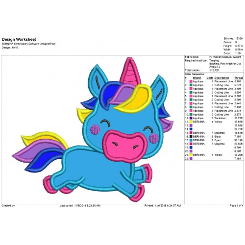 Unicorn Applique Embroidery Design Unicorn Applique File
