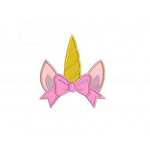 Unicorn Bow Applique Design
