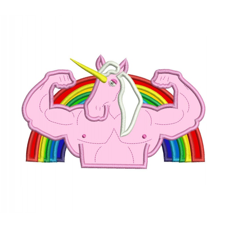 Unicorn with Rainbow Applique Design