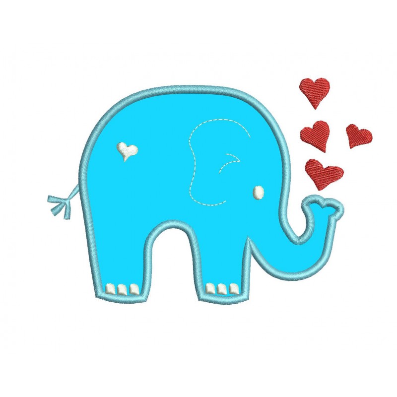 Valentine Elephant Applique Design - Elephant Applique