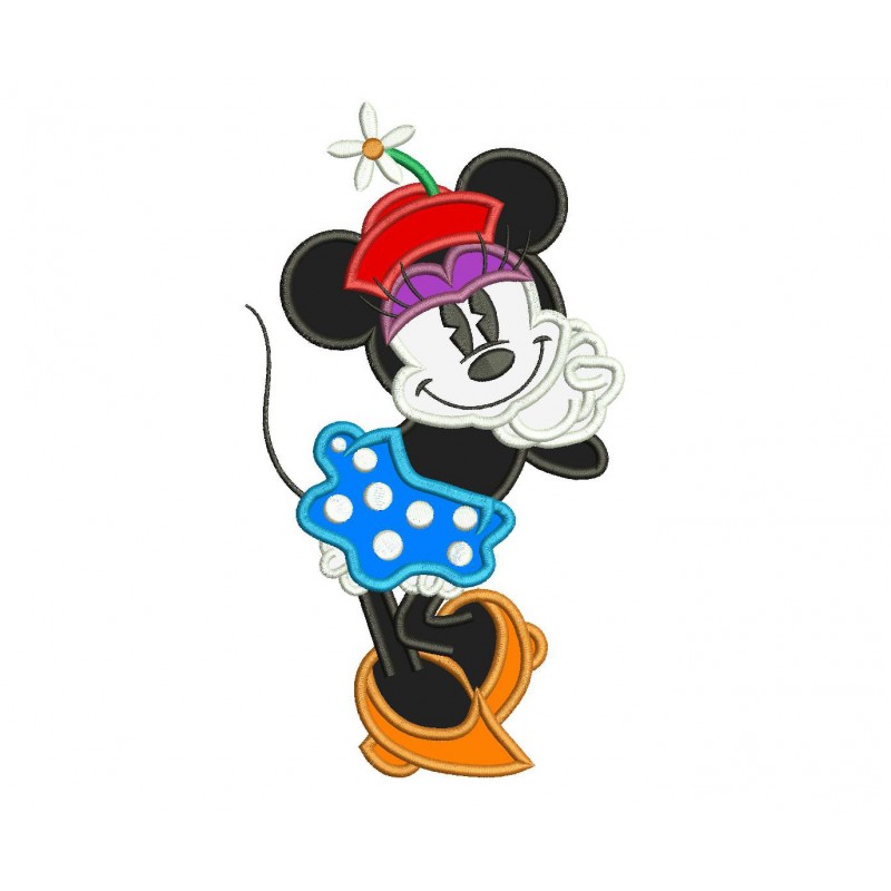 Vintage Minnie Mouse Machine Applique Design
