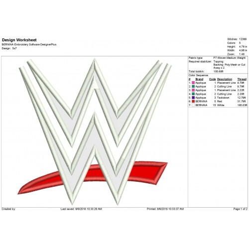 WWE Logo Applique Design