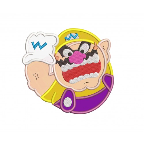 Wario Super Mario Applique Design
