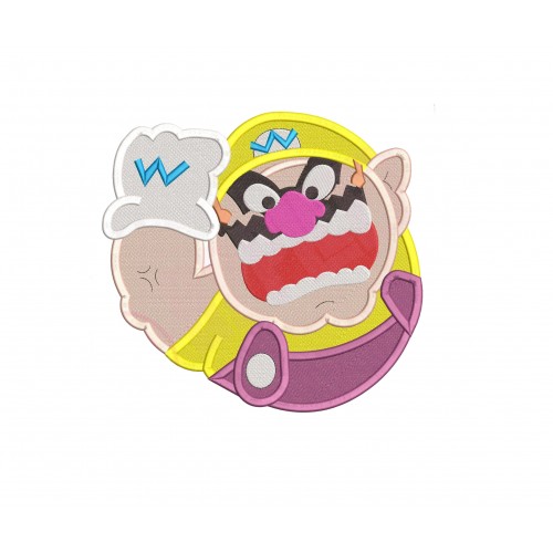 Wario Super Mario Embroidery Design