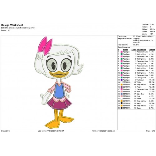 Webby Ducktales Applique Design