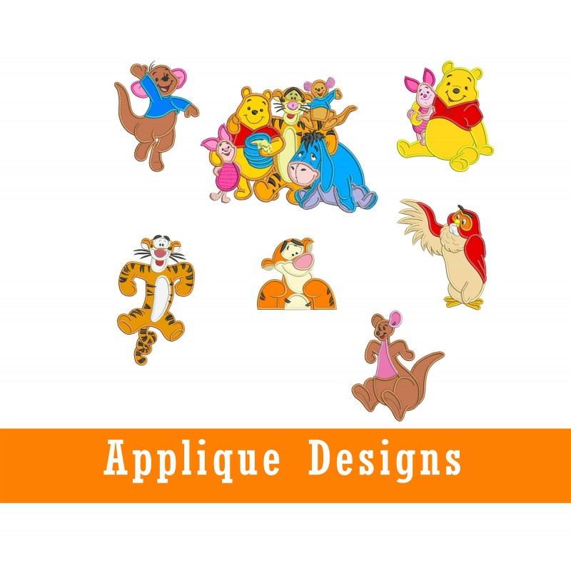 Winnie The Pooh Set Applique Designs