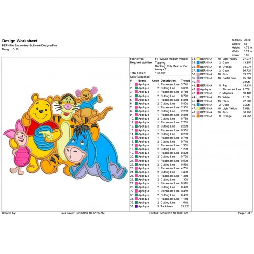 Winnie The Pooh and Friends Applique Design