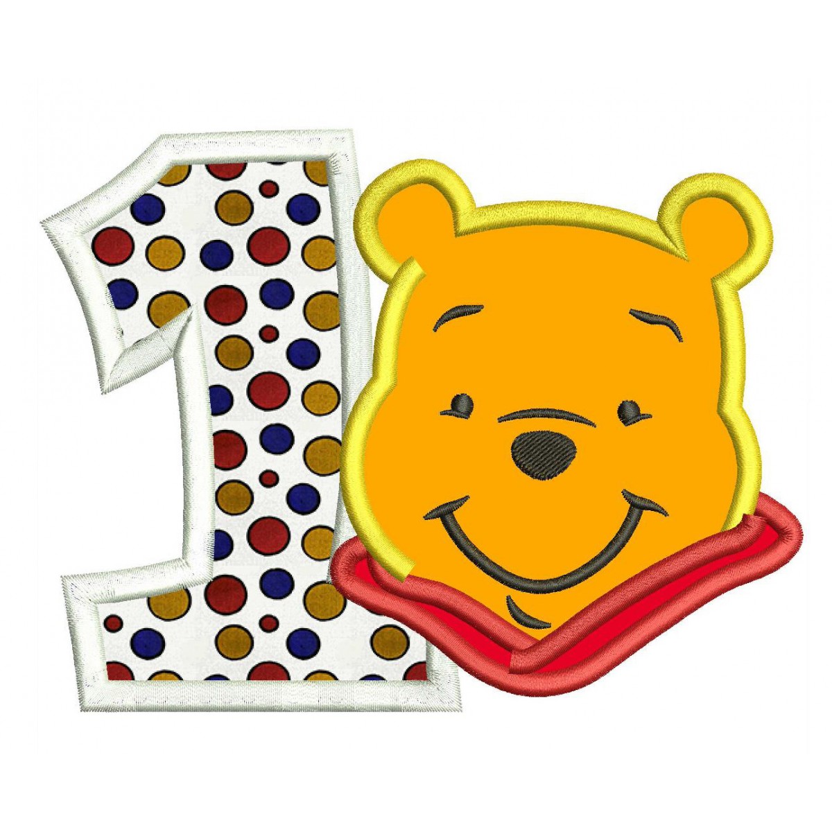 Winnie the Pooh 1st Birthday Applique Design