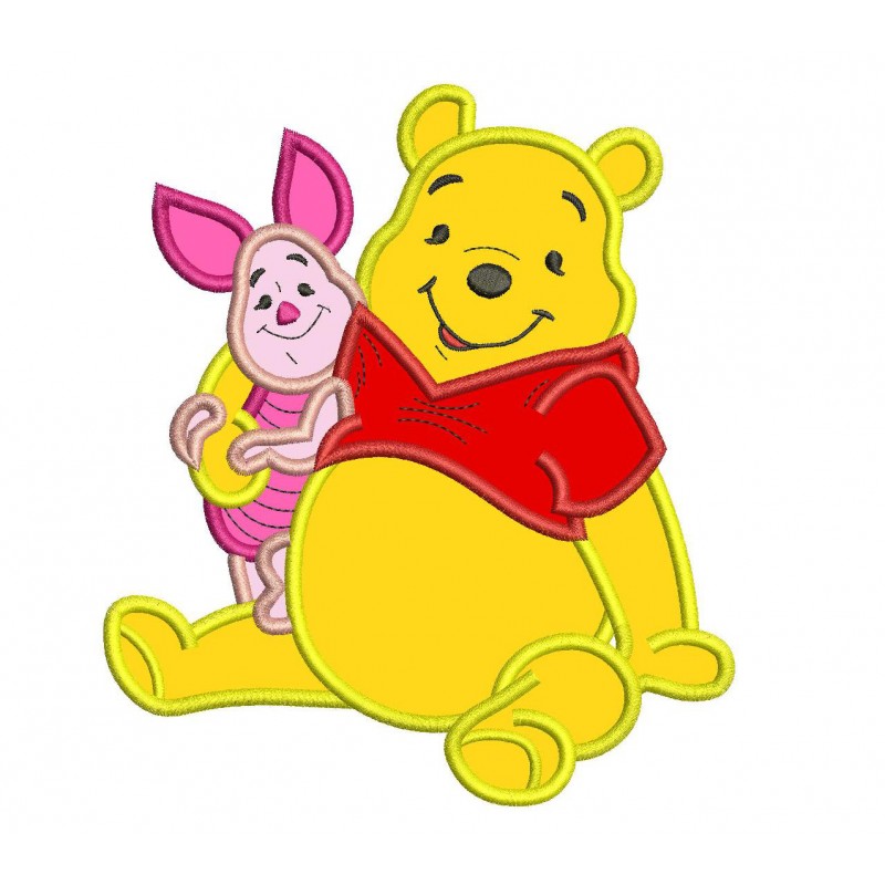 Winnie the Pooh and Piglet Applique Design