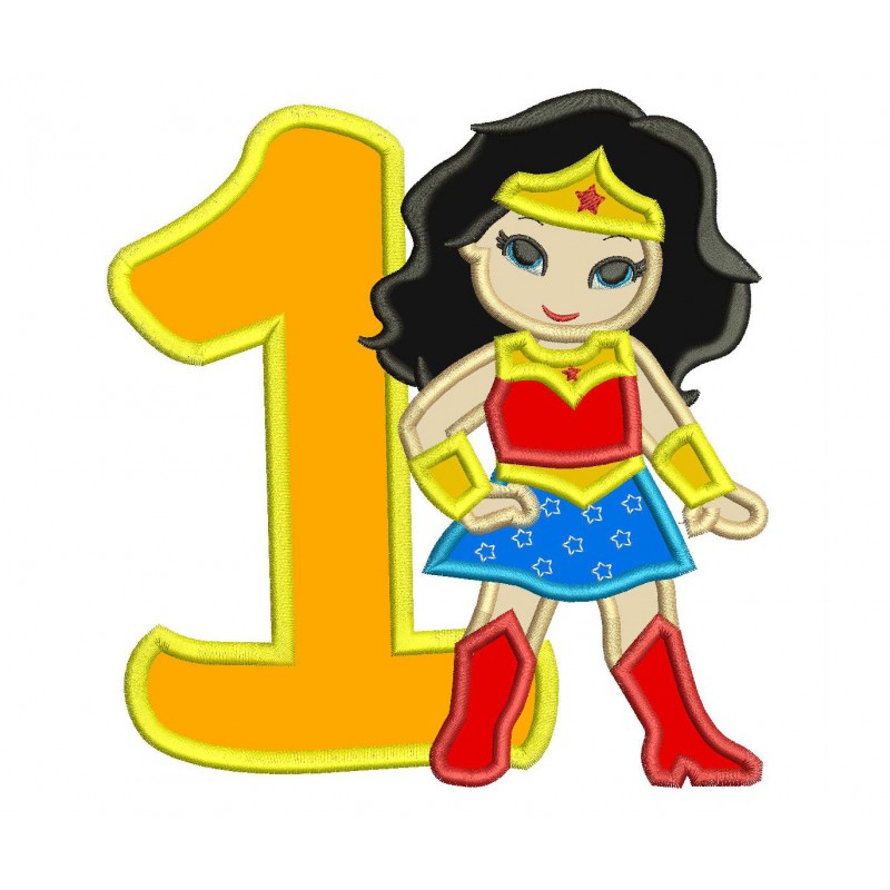 Wonder Woman 1st Birthday Applique Design