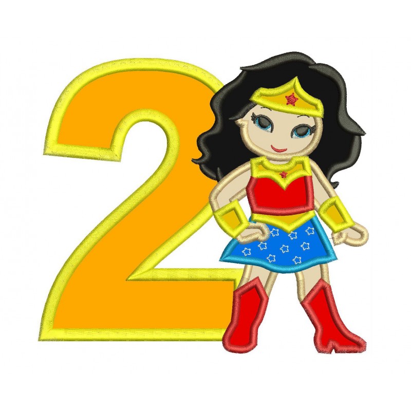 Wonder Woman 2nd Birthday Applique Design