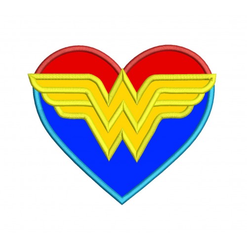 Wonder Woman Applique Design Wonder Woman Heart Supergirl Applique