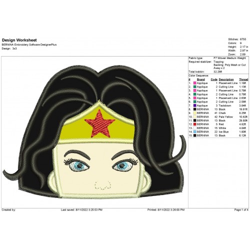 Wonder Woman Applique Wonder Girl Applique Wonder Woman Peeker Applique Design