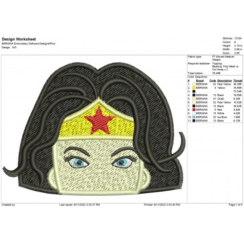 Wonder Woman Embroidery Wonder Girl Embroidery Wonder Woman Peeker Embroidery Design