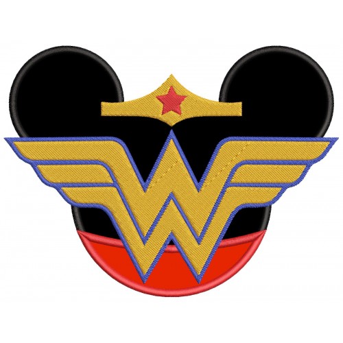 Wonder Woman Minnie Applique Design Embr