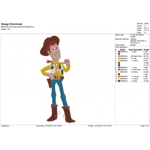 Woody Embroidery Design