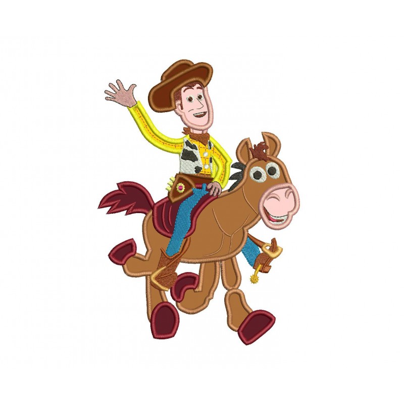 Woody and Bullseye Applique - Toy Story Applique Design