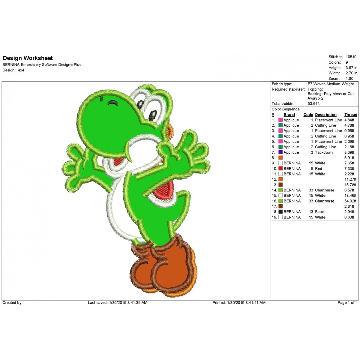 Embroidery Pattern Mario Luigi Yoshi Group - A.G.E Store patterns