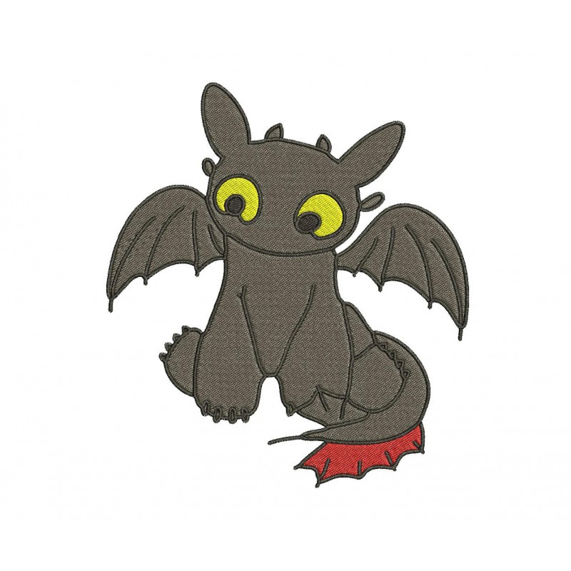 Young Toothless Embroidery Design