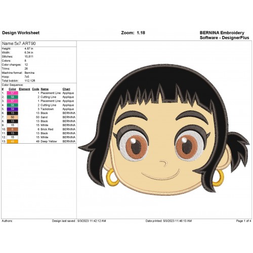 Zoey Kpop Applique Design