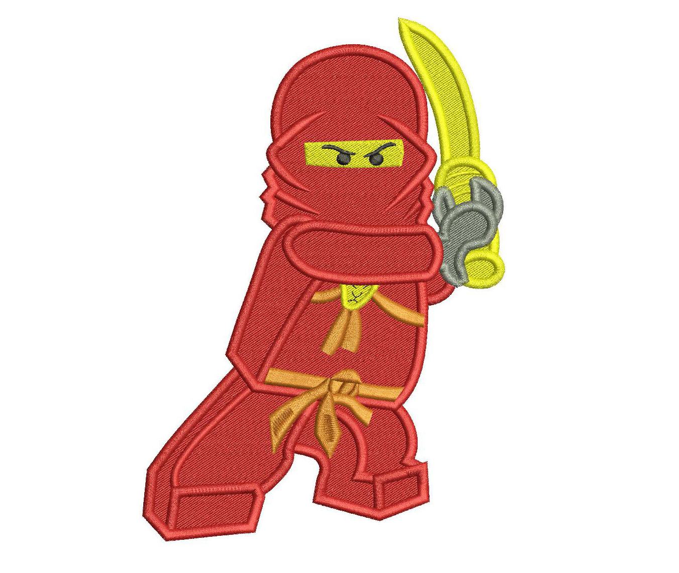 Kai Ninjago Lego Filled Embroidery Design