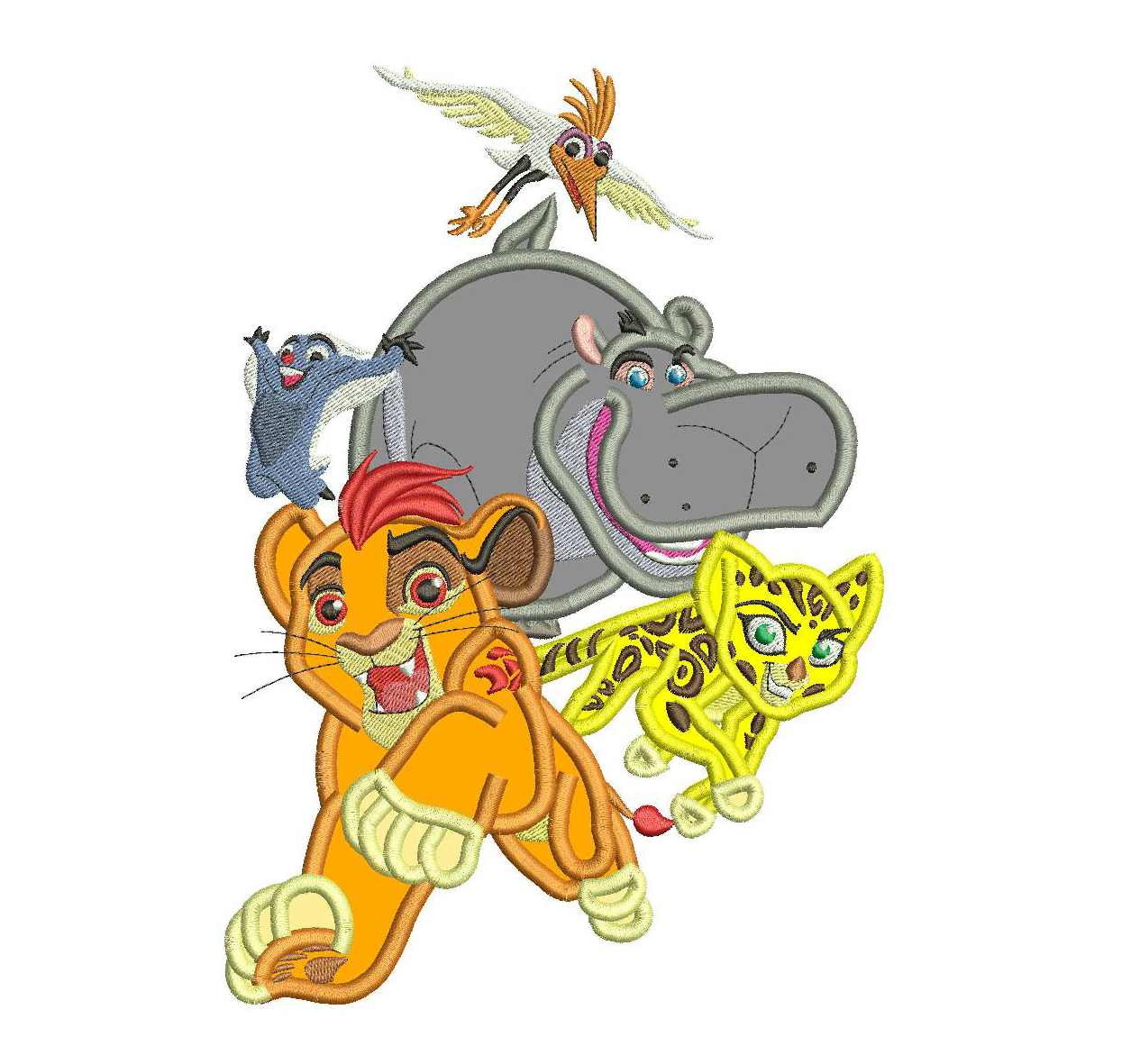 The Lion Guard Animals Applique Design